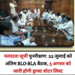 मतदाता सूची पुनरीक्षण: 22 जुलाई को अंतिम BLO-BLA बैठक, 5 अगस्त को जारी होगी ड्राफ्ट वोटर लिस्ट IMG-20260721-WA0033