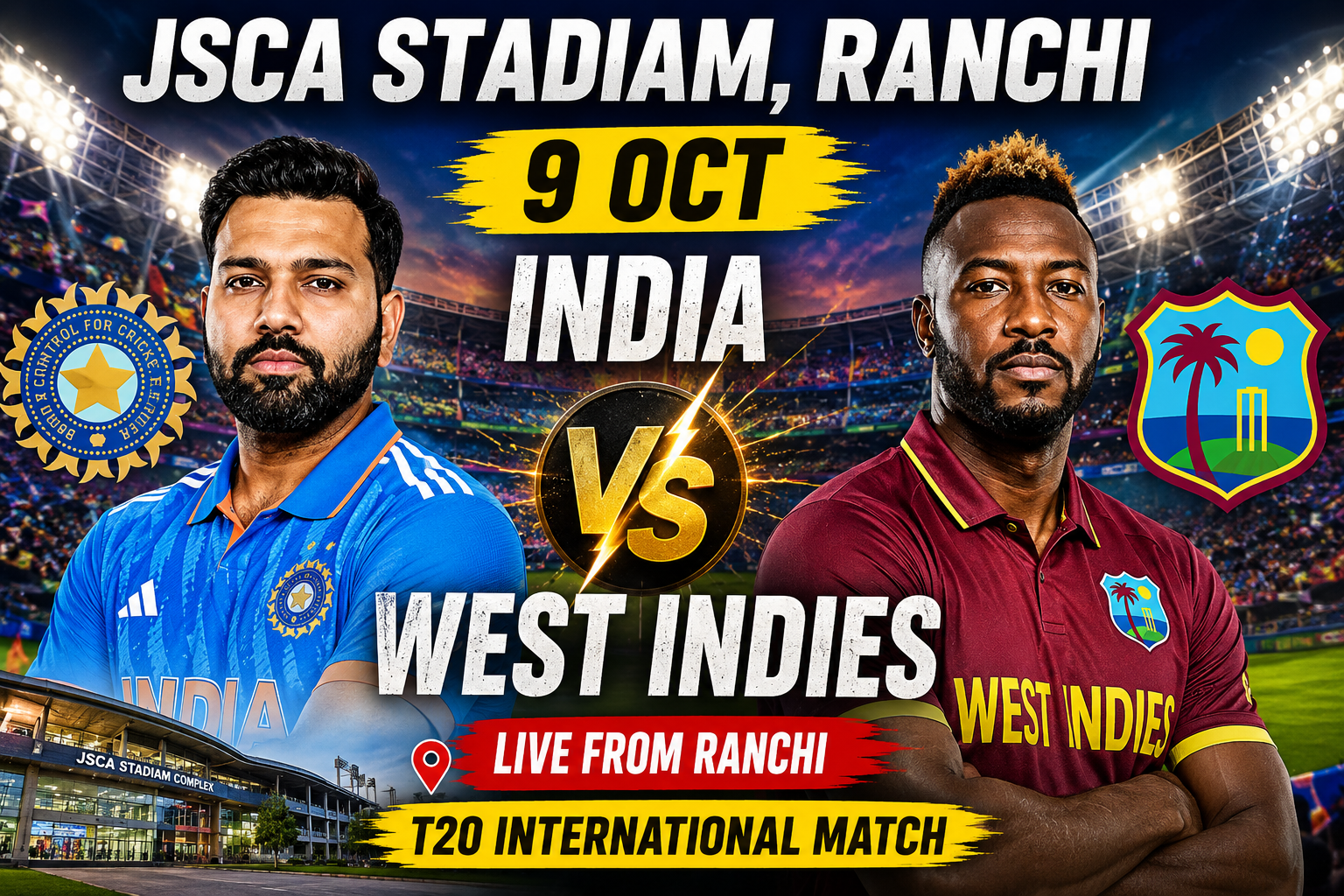 दिनांक 09 अक्टूबर 2026 को जेएससीए अंतरराष्ट्रीय स्टेडियम में भारत बनाम वेस्टइंडीज के द्वितीय टी-20 अंतरराष्ट्रीय क्रिकेट मैच के सफल आयोजन हेतु उच्चस्तरीय बैठक